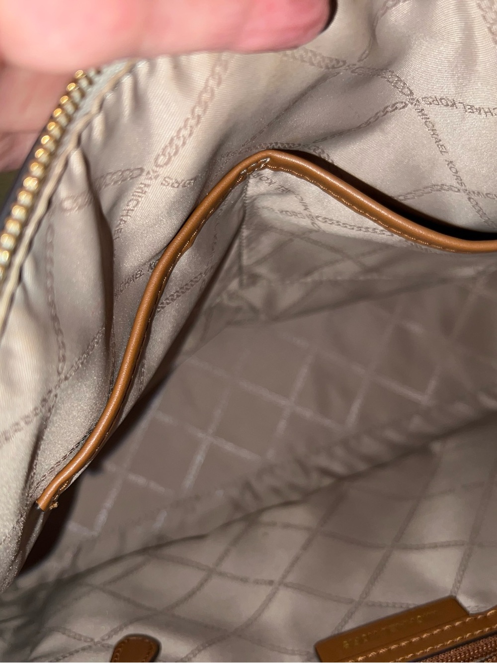 Michael Kors Beige Logo Tote with Brown Straps - Picture 9 of 14